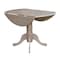 International Concepts Round 42 in Round Dual Drop Leaf Pedestal Table, Washed Gray Taupe, 42 W, 42 L, 29.5 in H, Wood T09-42DP - alternate 8